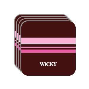 Personal Name Gift   WICKY Set of 4 Mini Mousepad Coasters (pink 