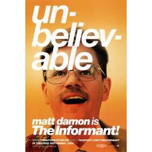  The Informant Poster 27x40 Matt Damon Melaine Lynskey 