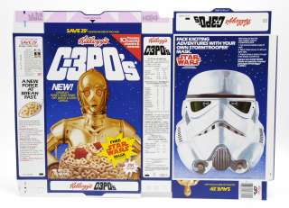 Star Wars 1984 Kelloggs C 3POs Cereal Box Flat w Stormtrooper Mask 
