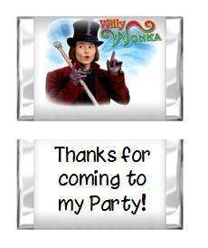 WILLY WONKA mini candy bar wrappers BIRTHDAY PARTY  