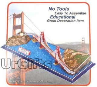Paper 3D Puzzle Model San Francisco Golden Gate Bridge  