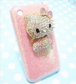 Bling 3D Pink Hello Kitty Case for iPhone 3G 3GS K4  
