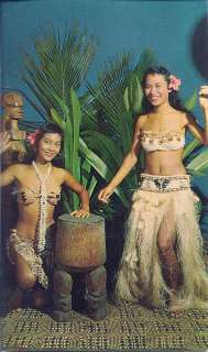 Tahitian Girls in Bikini & Grass Skirt Dance Outfits 1950s Tahiti 