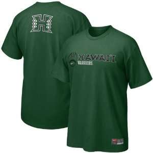  Nike Hawaii Warriors Green Practice T shirt Sports 