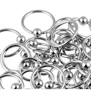  Wholesale 180 Pieces Package of Stainless Steel Captive Ring 