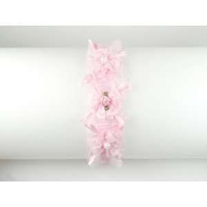 New Blossom   Elastic Lacy Newborn Baby Girl & Toddler Headband   Pink
