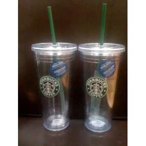 com Starbucks 20 Ounce Clear Insulated Tumbler Venti   Set of 2 Cups 