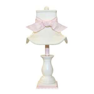  Pink & White Candlestick Lamp
