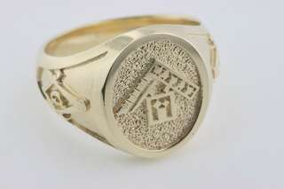 Brand New Mens 10K Solid Gold Past Master Jewel Masonic Ring  