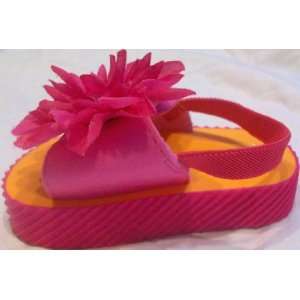 Baby Girl Size 3, Pink Summer Beach Sandles, Slippers, Flower, Great 