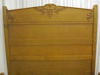 Antique 3 Piece Bedroom Set Golden Oak High Back Bed  