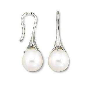   with 14K White Gold Fluted Shepherds Hooks PearlyPearls Jewelry