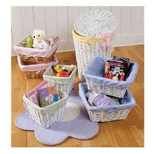  Lined Hamper   White