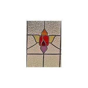  Duo Red Mackintosh Rose Antique Stained Glass