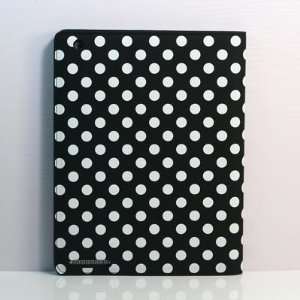 Black and White) Polka Dot Pattern leather case / Flip Stand Case for 