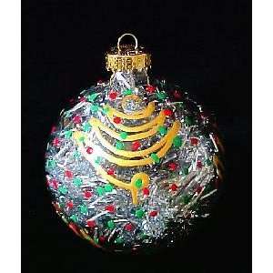 Christmas Trees Design   Heavy Glass Ornament   3.25 inch diameter