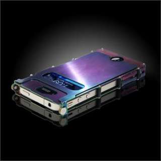 Luxury Stainless Steel Metal Flip Case Cover for iPhone 4/4S + Screen 