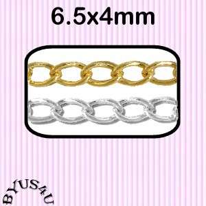 CABLE BEADING CHAIN 6.5 x 4mm SODERED LINKS By the Foot  