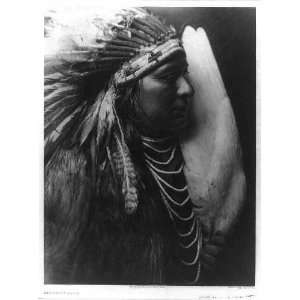  Nez Perce Brave,Indian man wearing headdress,c1905,Photo 