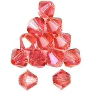  12 Rose Champagne Bicone Swarovski Crystal Beads 4mm