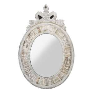  Judy French Country Oval White Wash Mirror