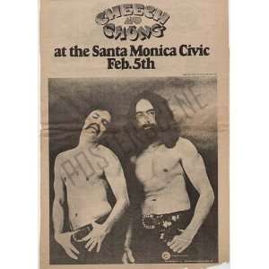  Cheech & Chong Santa Monica Concert Ad 1972