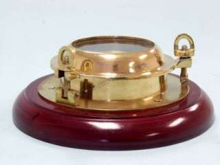 Brass Porthole Barometer & Thermometer 7 Antique  
