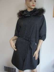  Cucinelli Dark Grey Wool/Fur/Cashmere Coat/Jacket Sz 42 MSRP$4840
