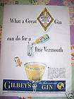 1961 Gilbeys Vodka Smart Smooth Spirited Woman Green Fur Hat Color Ad 