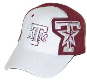 TEXAS A&M AGGIES WINGMAN WHITE FLEX FIT HAT/CAP M/L NEW  
