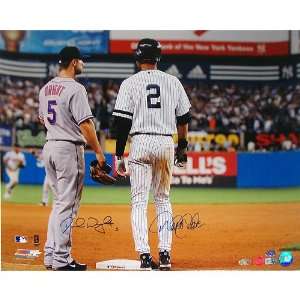  David Wright / Derek Jeter Dual Signed Yankee Stadium 