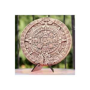  NOVICA Ceramic plaque, Aztec Calendar in Beige