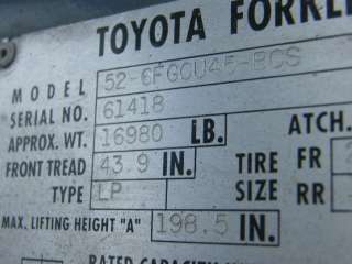 Toyota 8,500lb Solid Tire Forklift 198 w Side Shift in Swedesboro NJ 