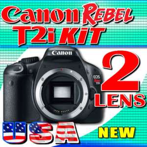 Canon Rebel T2i w/18 55mm 75 300mm lens & Starter Kit  