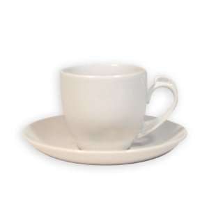 Fine China Espresso Cups and Saucers   Clea White   Set of 6  