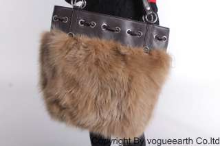 573 new real fox fur 2 color bag/handbag  