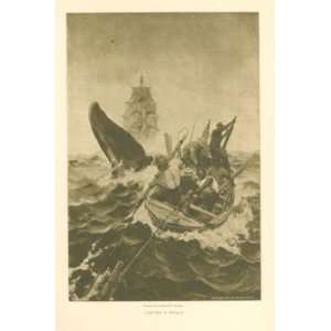  1908 Print Lancing A Whale by Clifford W Ashley 