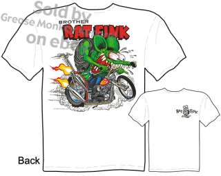 Rat Fink Chopper T shirt, Ed Roth T Shirt, New Sz M 3X  