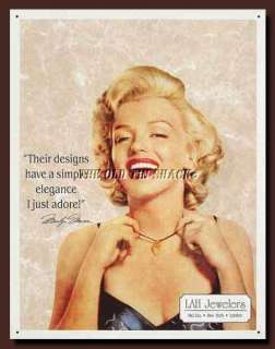   Metal Sign   Marilyn Monroe LAH Jewelers Hollywood Fashion #649  