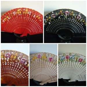 Spanish flamenco wooden fretwork hand decorated fan direct from Spain 