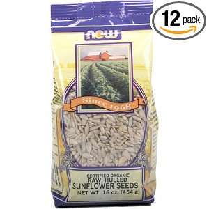 NOW Foods Sunflower Seeds Raw Organic, 16 Ounce Bags (Pack of 12)