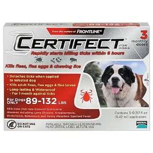  Certifect for Dogs 3pk X Large 89 132lbs Flea/tick Topical 