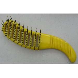 Yellow Flat Vent Hair Brush with Yellow ball tip Nylon 