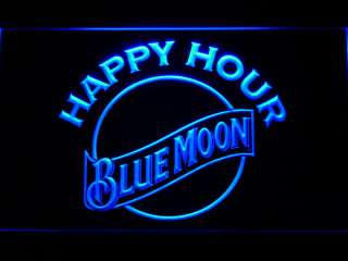 628 b Blue Moon Beer Happy Hour Bar Neon Light Sign Gift  
