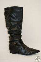 LADY SIZE 8.5 WOMENS BOOTS KNEE HIGH BLACK 6537  