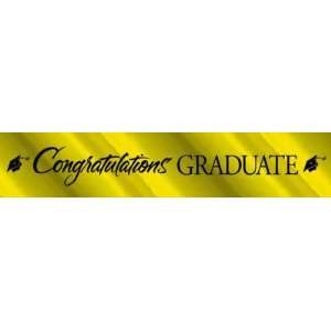   Congrats Grad Foil Banner, School Bus Yellow