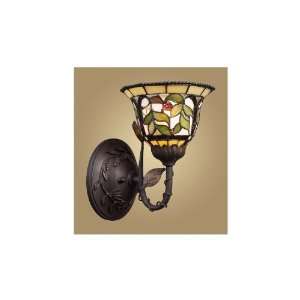  Westmore Lighting Bronze Tiffany Style Arm Wall Sconce 