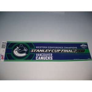  VANCOUVER CANUCKS Western Conference Champs Bumper strips 