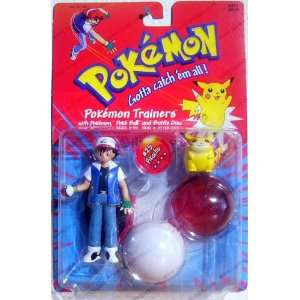  Pokemon Trainers   Ash Figure with #25 Pikachu Toys 