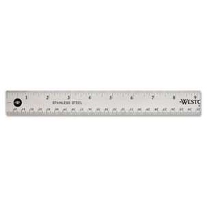 Westcott 10417   Stainless Steel Ruler w/Cork Back and Hang Hole, 18 